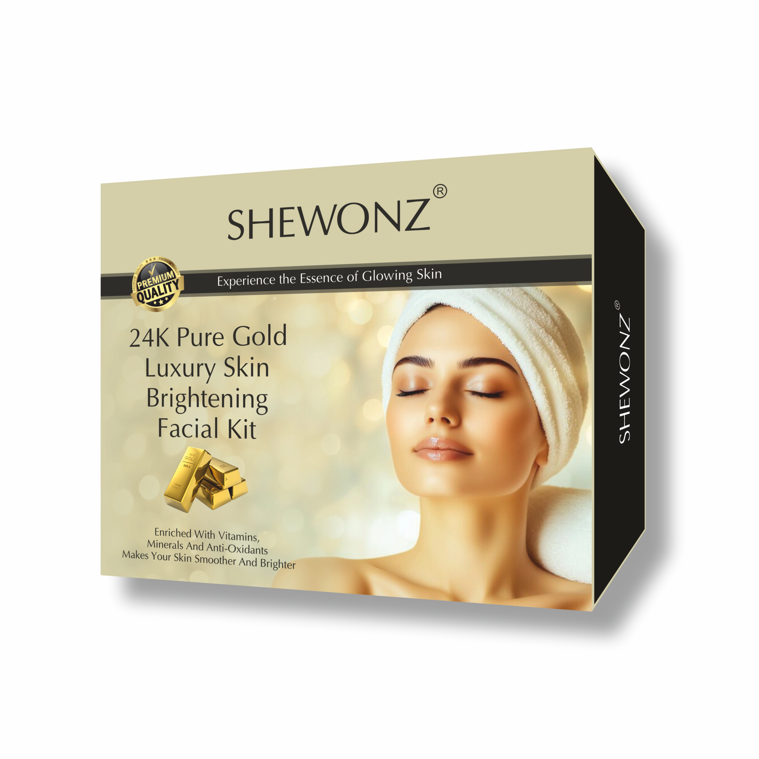 Shewonz 24K Pure Gold Luxury Skin Brightening Facial Kit 250 gm