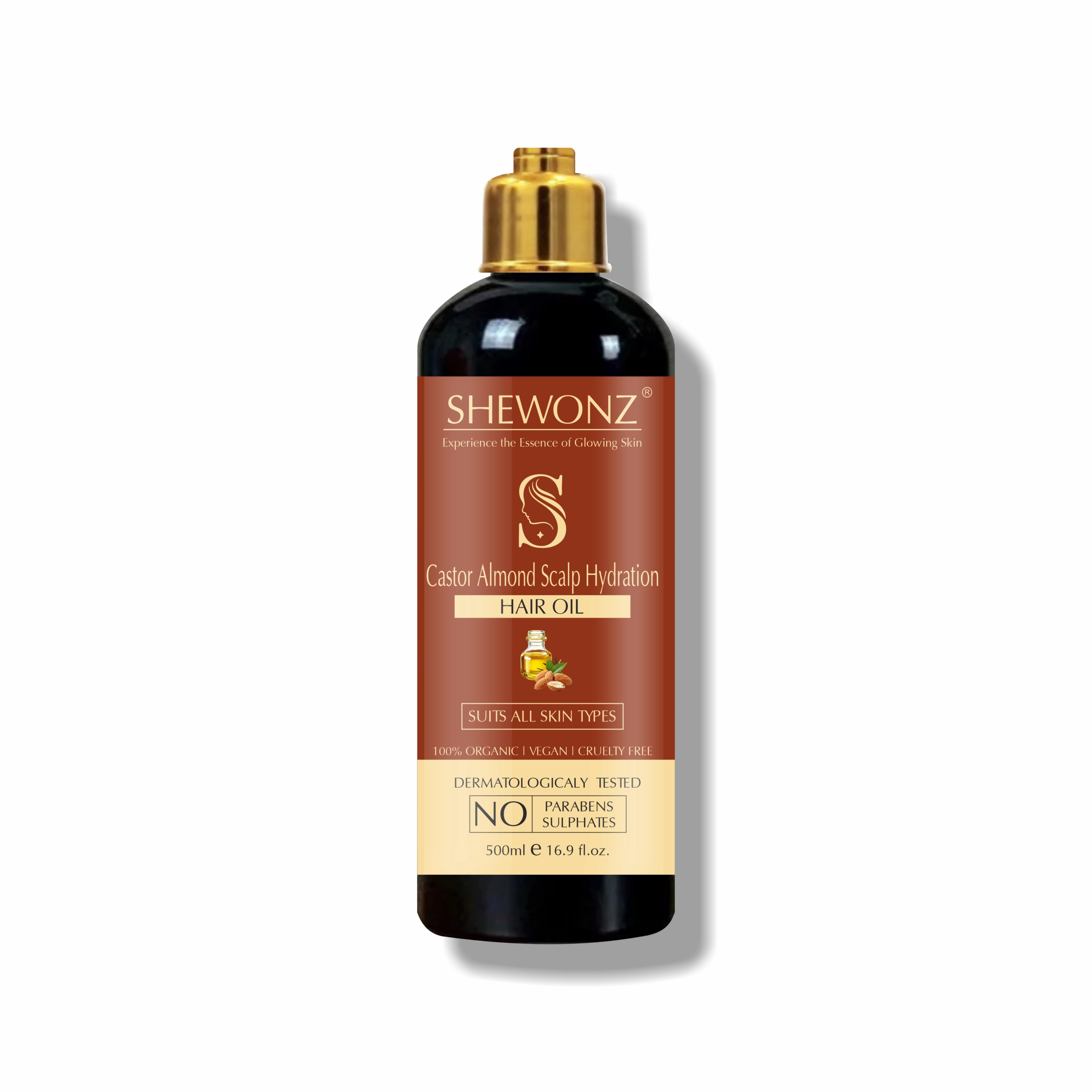Shewonz Castor Almond Scalp Hydration Hair Oil 500 ml