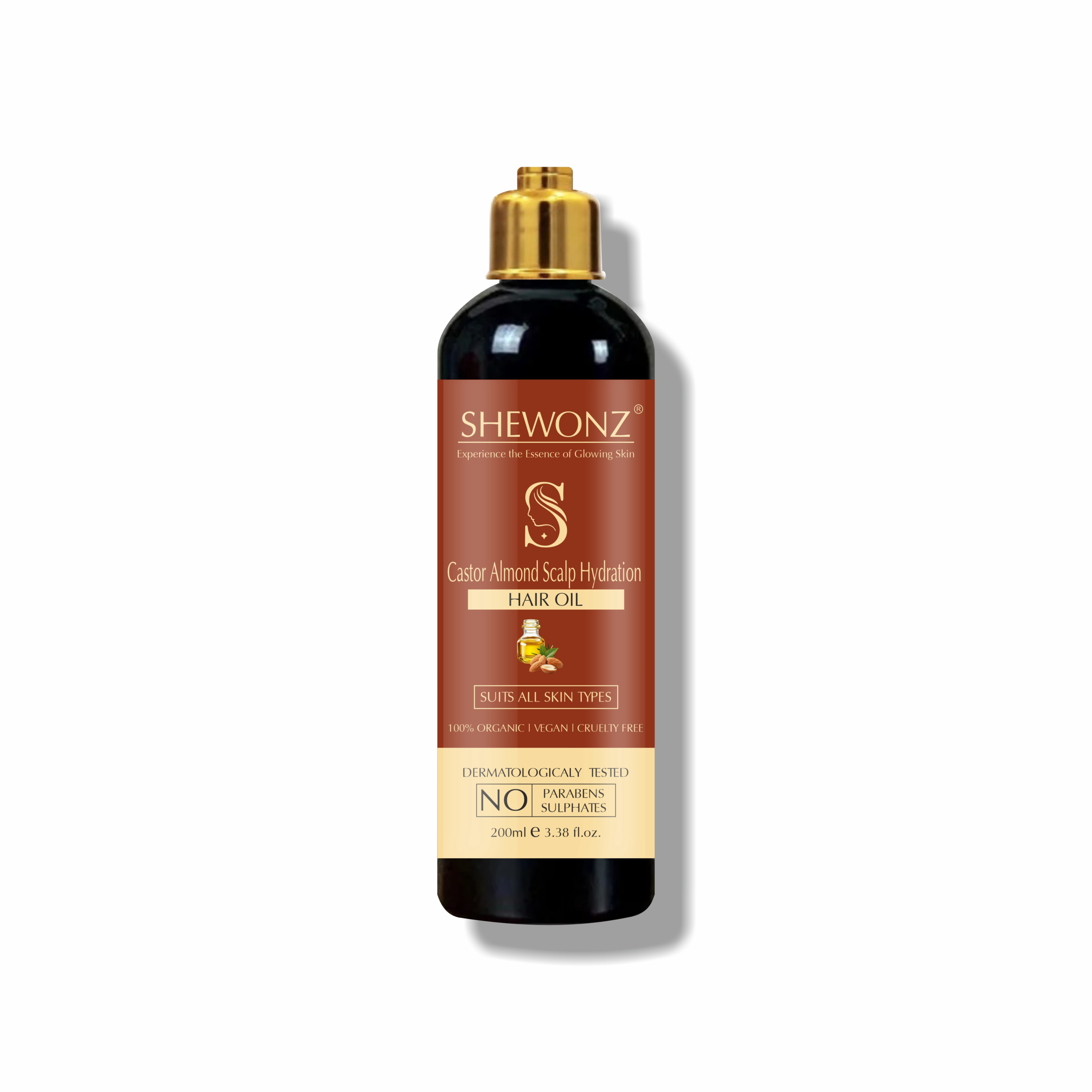 Shewonz Castor Almond Scalp Hydration Hair Oil 200 ml