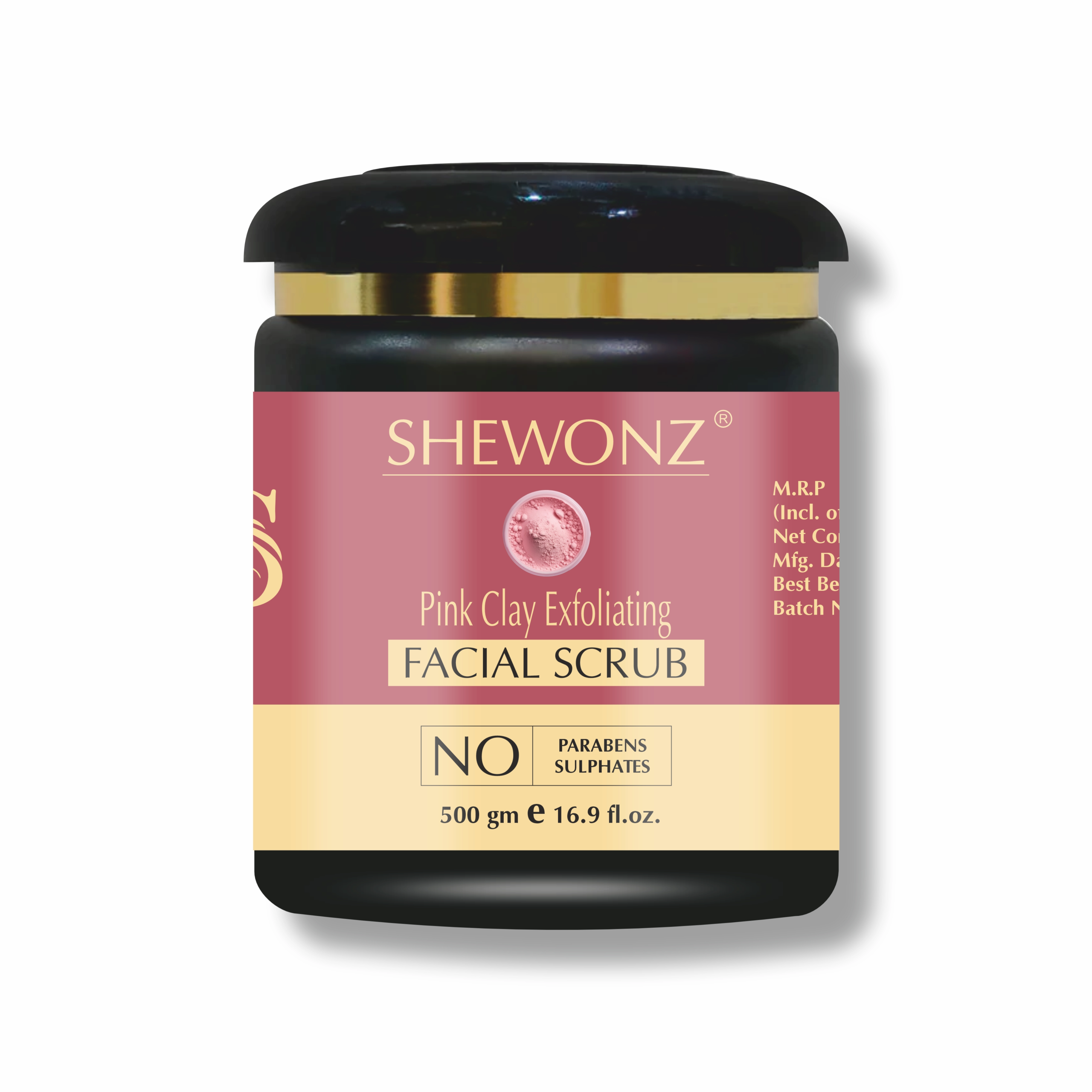 Shewonz Pink Clay Exfoliating Facial Scrub 500 gm