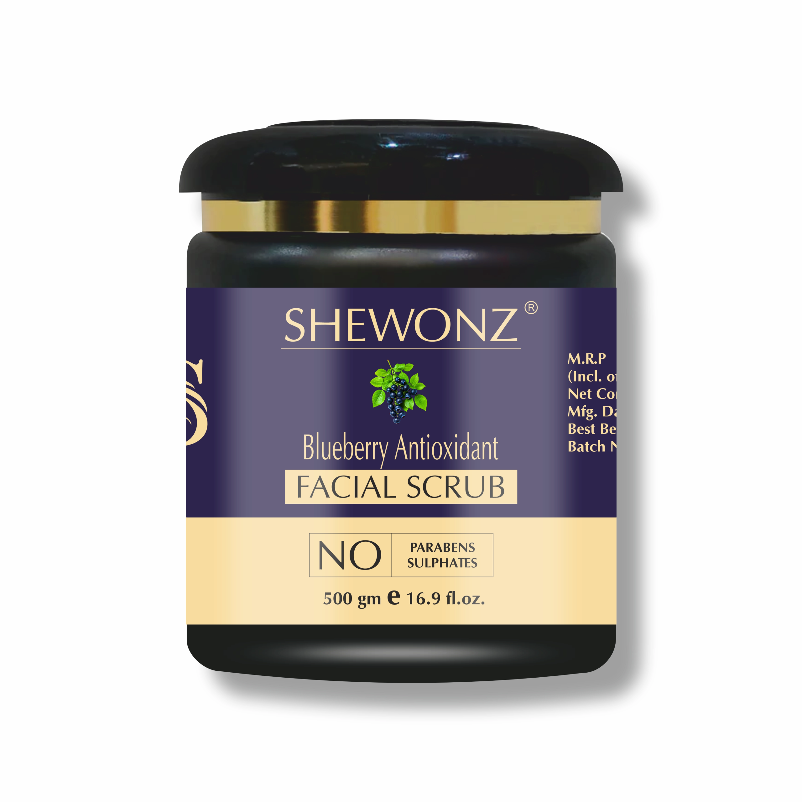 Shewonz Blueberry Antioxidant Facial Scrub 500 gm
