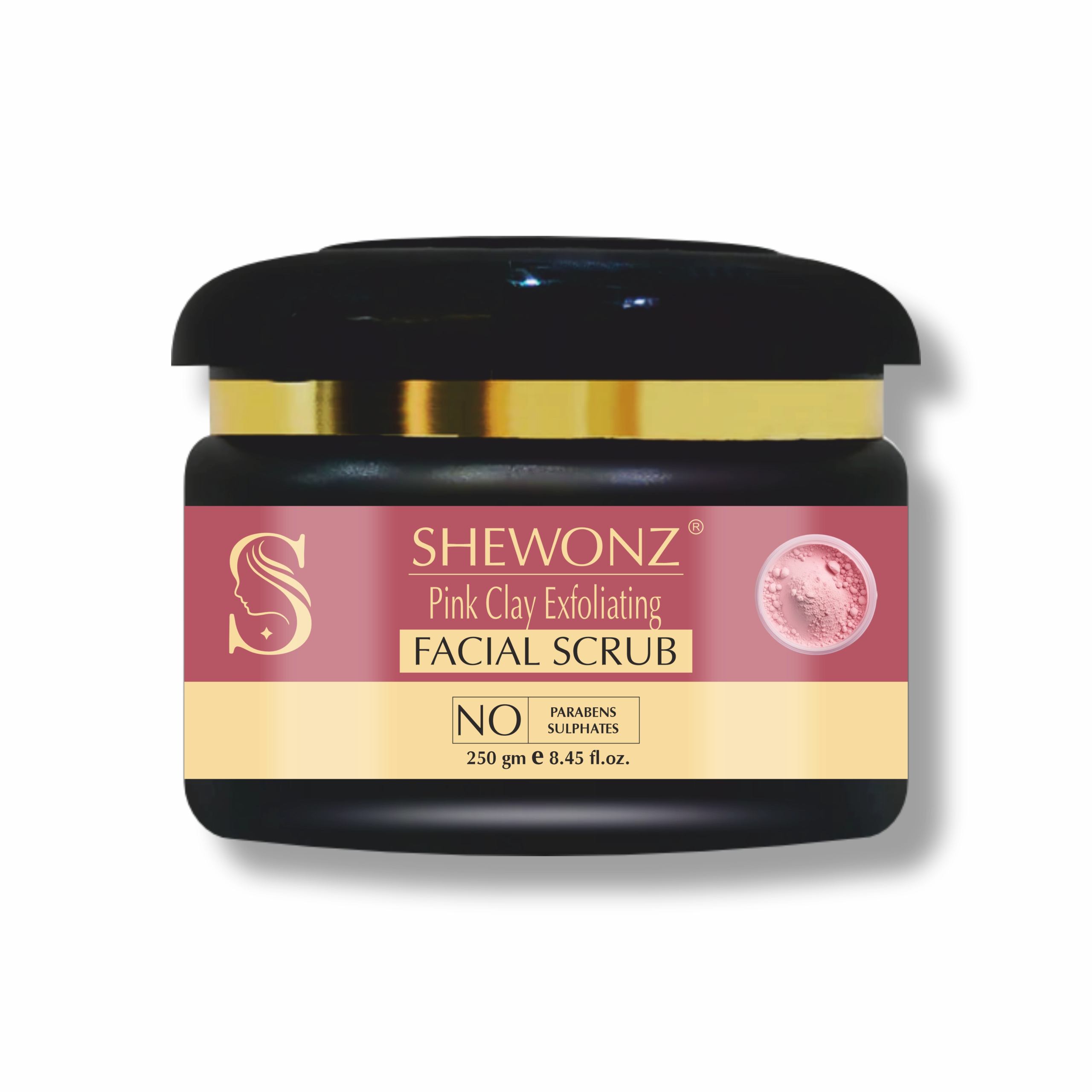 Shewonz Pink Clay Exfoliating Facial Scrub 250 gm