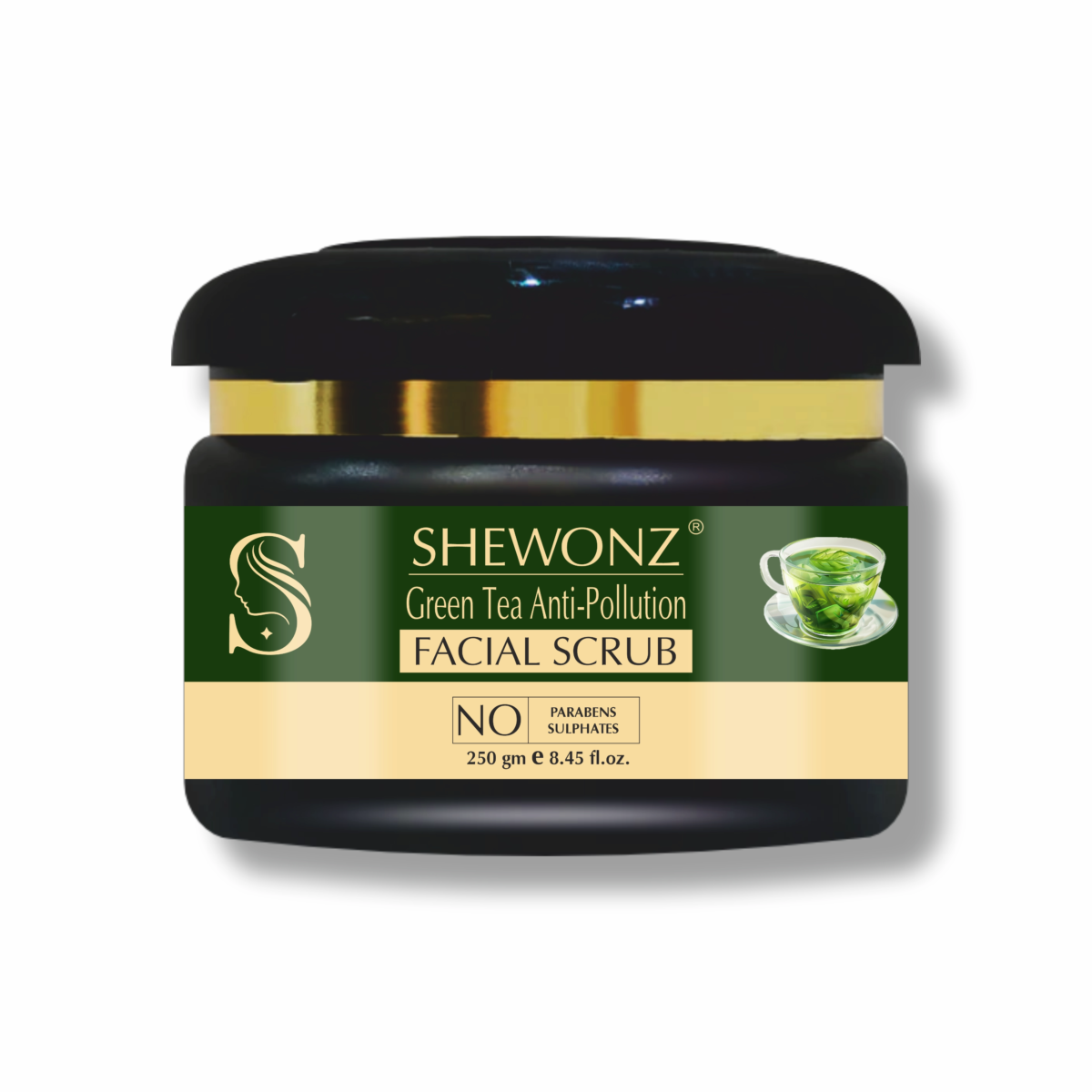 Shewonz Green Tea Anti-Pollution Facial Scrub 250 gm