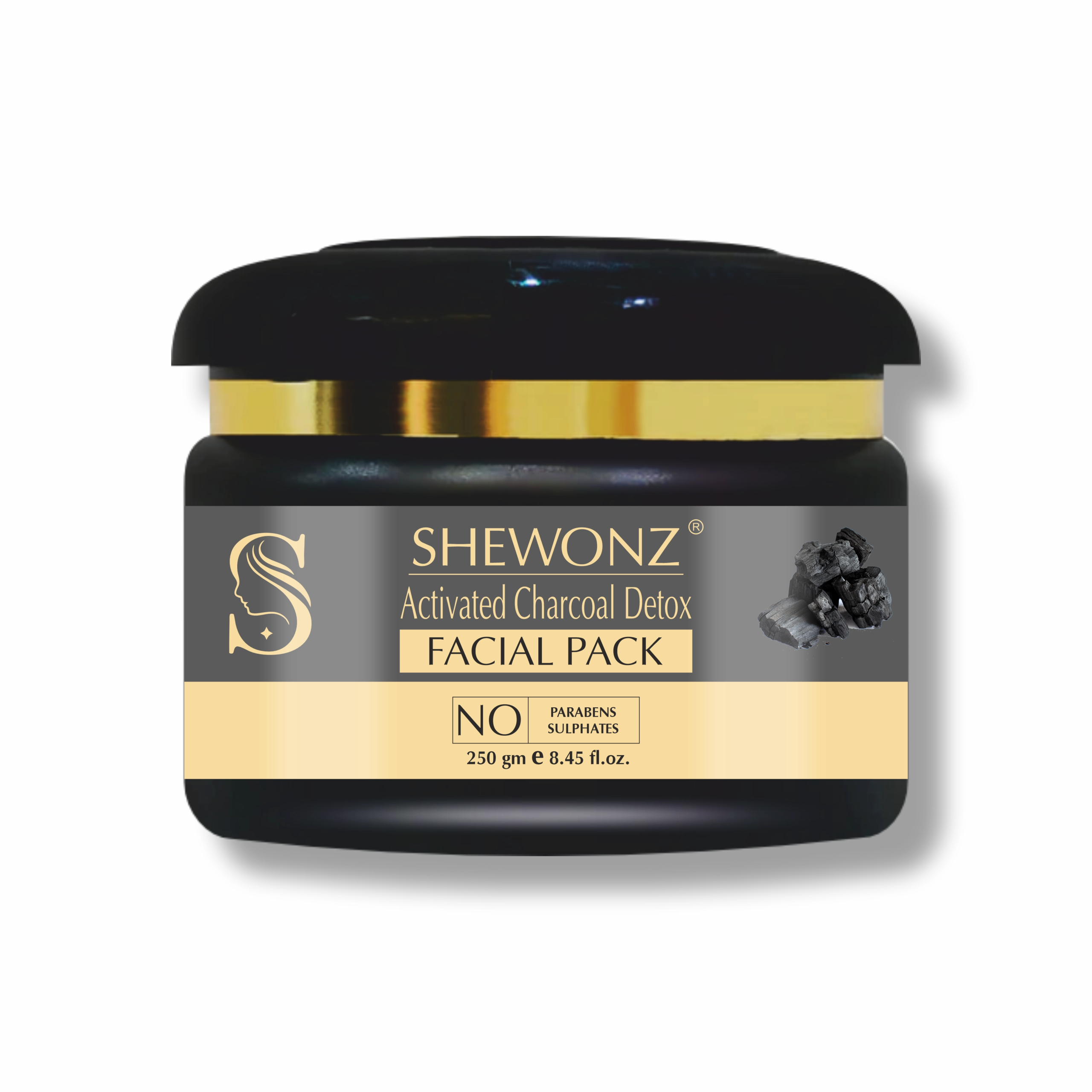 Shewonz Activated Charcoal Detox Facial Pack 250 gm