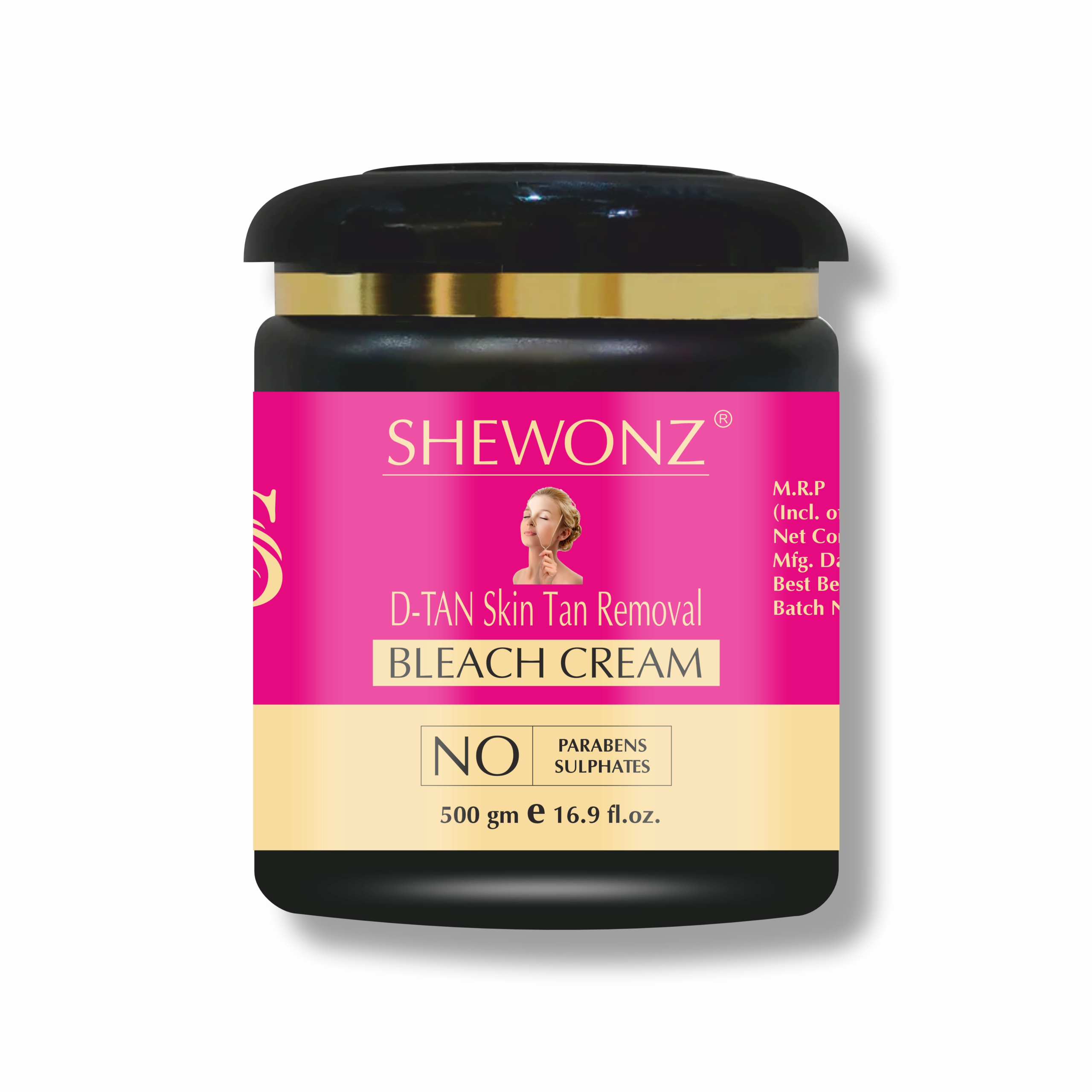 Shewonz D-TAN Skin Tan Removal Bleach Cream 500 gm