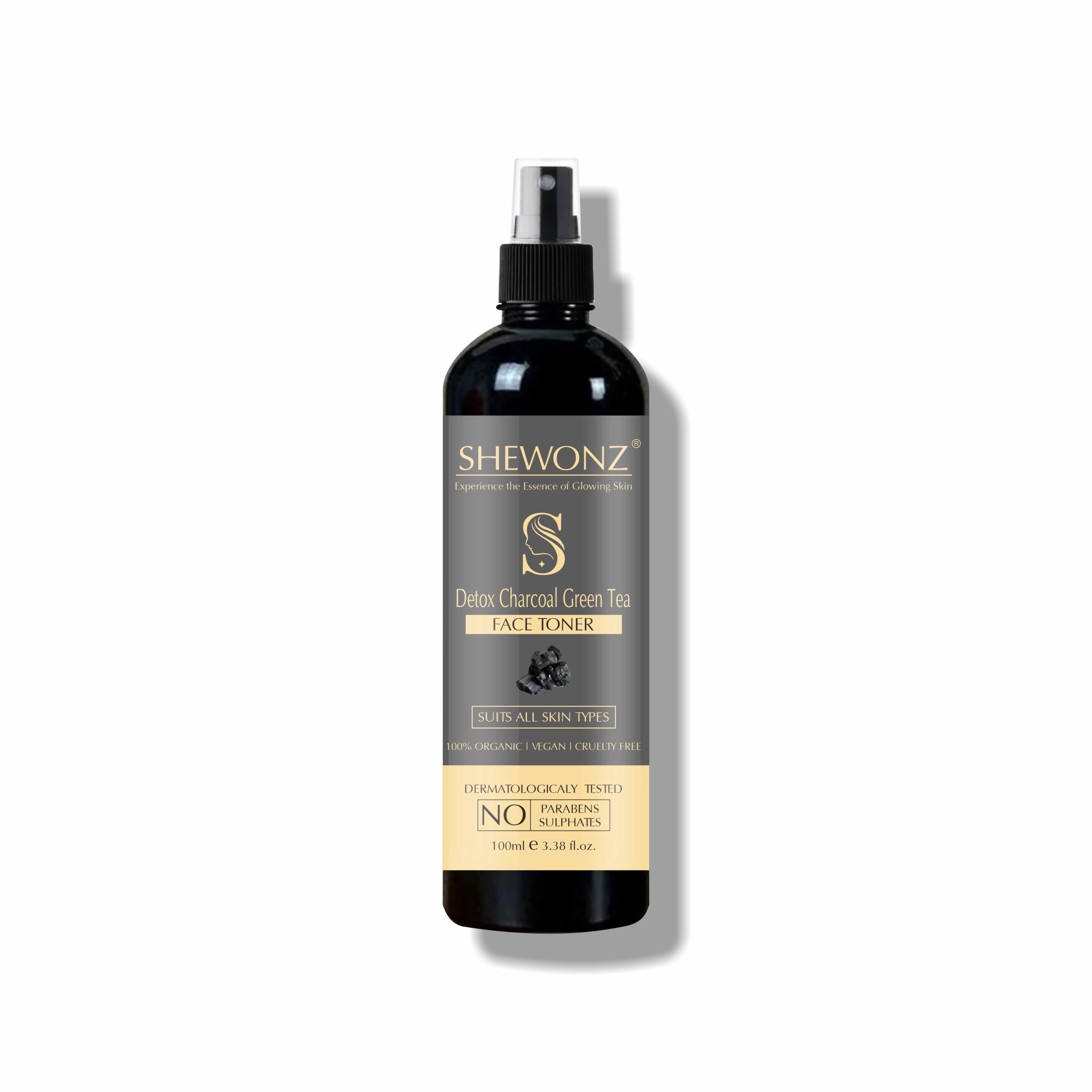 Shewonz Detox Charcoal Green Tea Face Toner 100 ml