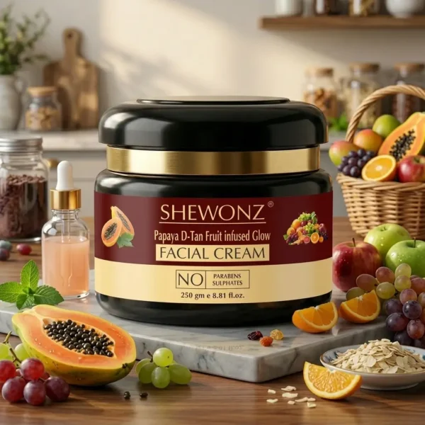 1-1 Shewonz Papaya D-Tan Fruit infused Glow Facial Cream 250 gm