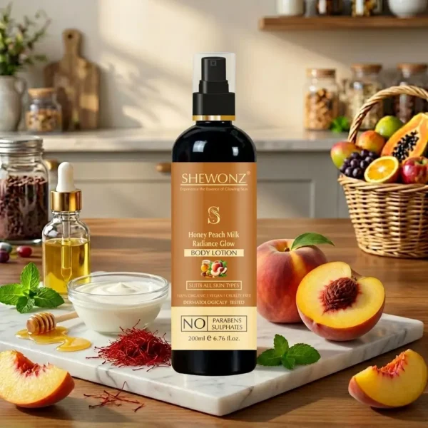 10-1.jpg Shewonz Honey Peach Milk Radiance Glow Body Lotion 200 ml