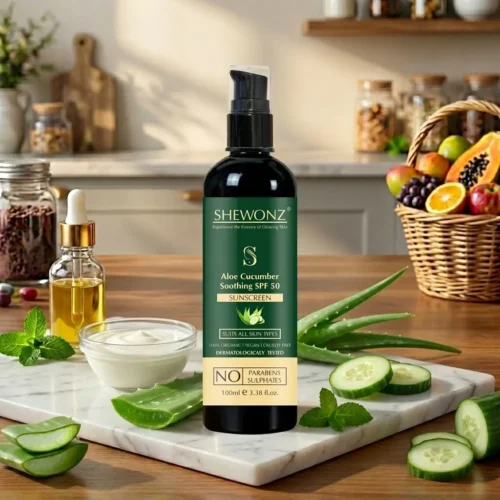 11-4.jpg Shewonz Aloe Cucumber Soothing SPF 50 Sunscreen Lotion 100 ml