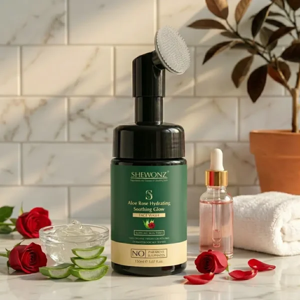 13-1.jpg Shewonz Aloe Rose Hydrating Soothing Glow Face Wash 150 ml