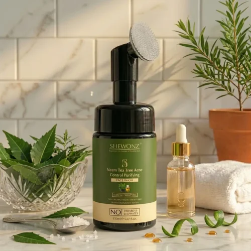 13-3.jpg Shewonz Neem Tea Tree Acne Control Purifying Face Wash 150 ml