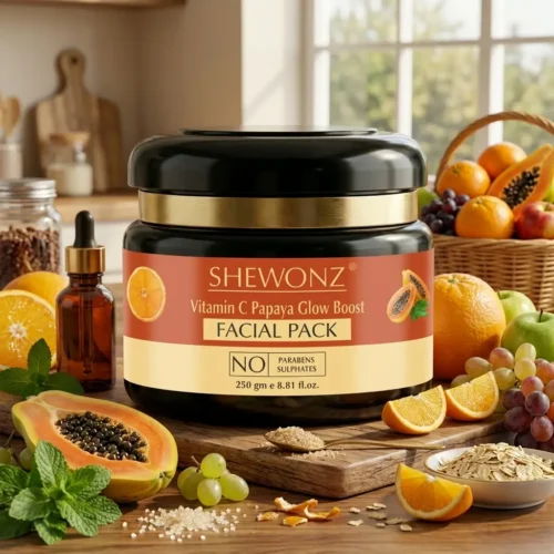 17-4.jpg Shewonz Vitamin C Papaya Glow Boost Facial Pack 250 gm