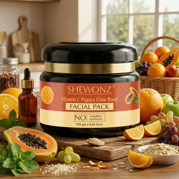 17-4.jpg Shewonz Vitamin C Papaya Glow Boost Facial Pack 250 gm