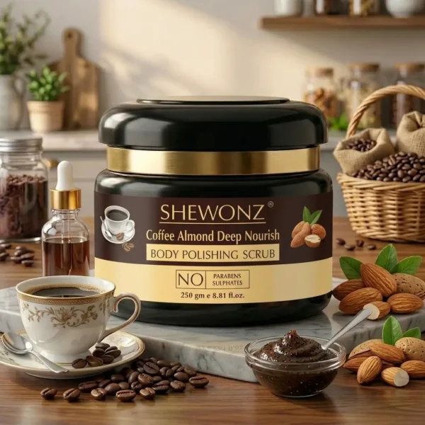 18-7.jpg Shewonz Coffee Almond Deep Nourish Body Polishing Scrub 250 gm