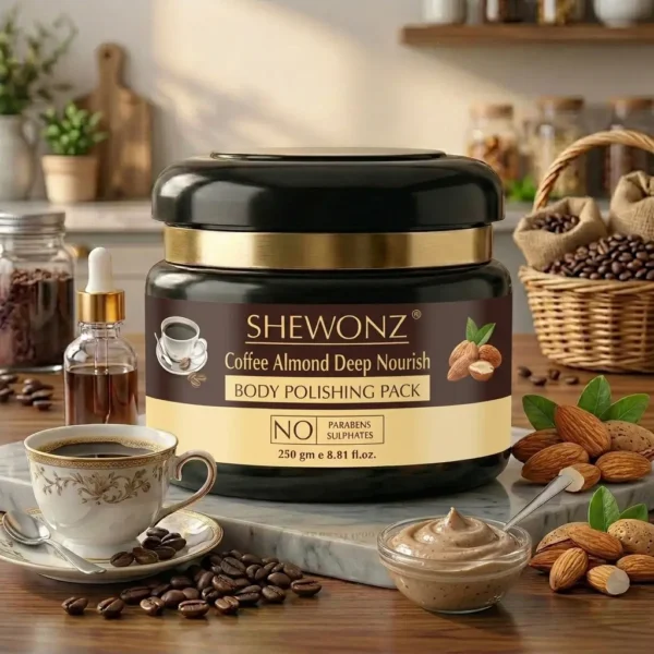 18-9.jpg Shewonz Coffee Almond Deep Nourish Body Polishing Pack 250 gm