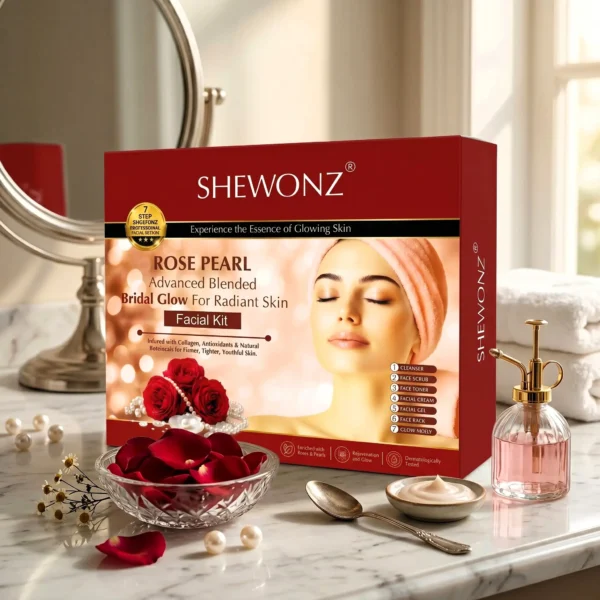 19-2 Shewonz Rose Pearl Advanced Blended Bridal Glow Radiant Skin Facial Kit 350 gm