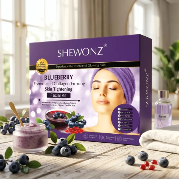 19-3 Shewonz Blueberry Formulated Collagen Firming Skin Tightening Facial Kit 350 gm