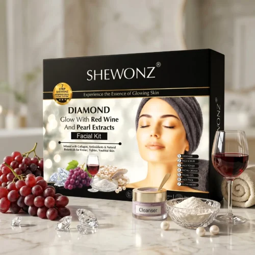 19-8 Shewonz Diamond Glow with Red Wine and Pearl Extracts Facial Kit 350 gm