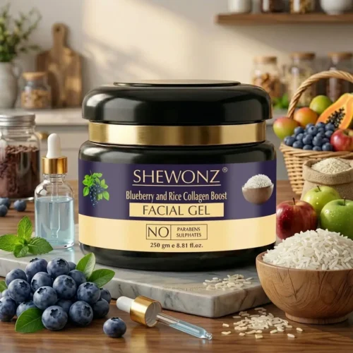 2-3.jpg Shewonz Blueberry and Rice Collagen Boost Facial Gel 250 gm