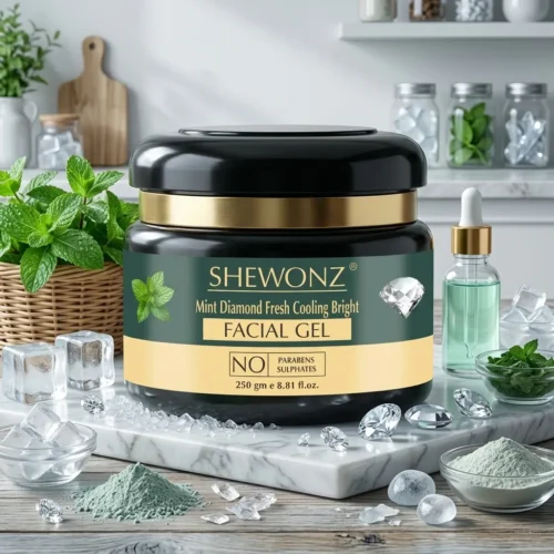 2-5.jpg Shewonz Mint Diamond Fresh Cooling Bright Facial Gel 250 gm