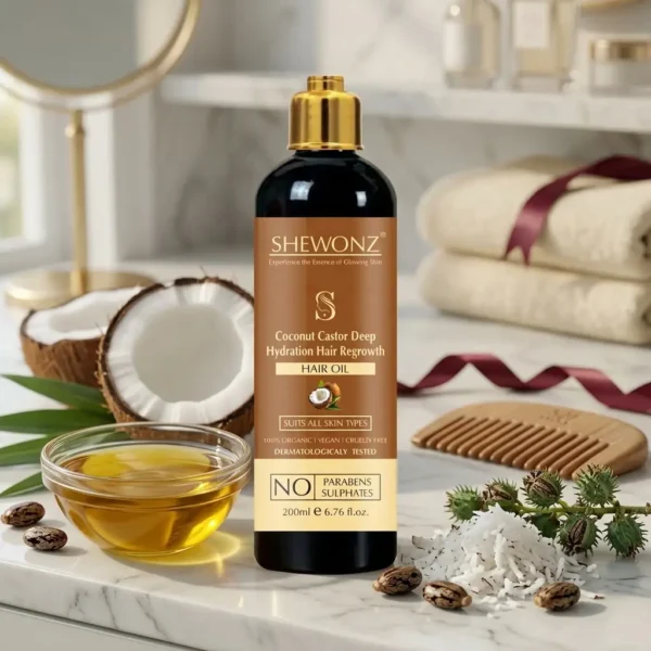 23-4.jpg Shewonz Coconut Castor Deep Hydration Hair Regrowth Hair Oil 200 ml