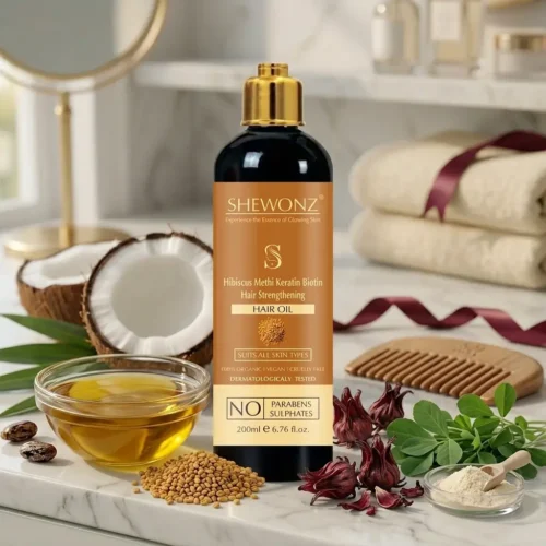 23-5.jpg Shewonz Hibiscus Methi Keratin Biotin Hair Strengthening Hair Oil 200 ml