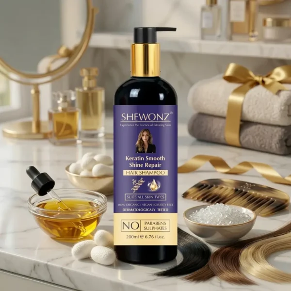 24-2.jpg Shewonz Keratin Smooth Shine Repair Shampoo 200 ml