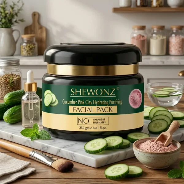 Shewonz Cucumber Pink Clay Hydrating Purifying Facial Pack 250 gm