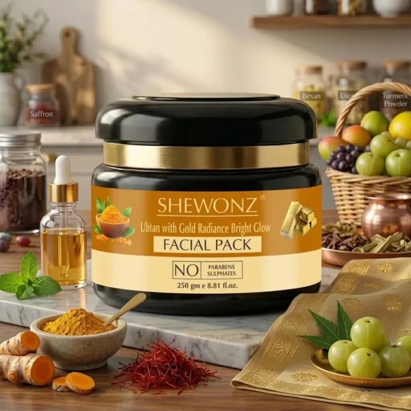 4-4.jpg Shewonz Ubtan with Gold Radiance Bright Glow Facial Pack 250 gm