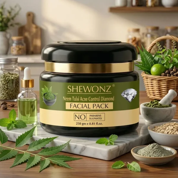 4-5.jpg Shewonz Neem Tulsi Acne Control Diamond Facial Pack 250 gm
