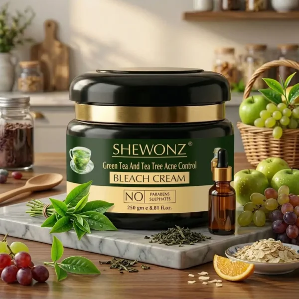 5-3.jpg Shewonz Green Tea And Tea Tree Acne Control Bleach Cream 250 gm