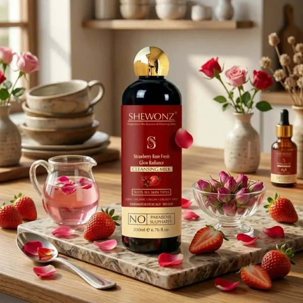6-2.jpg Shewonz Strawberry Rose Fresh Glow Radiance Cleansing Milk 200 ml