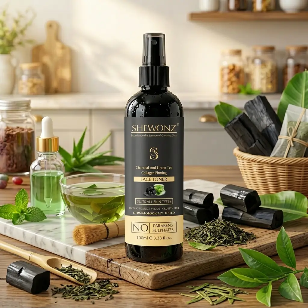 Shewonz Charcoal And Green Tea Collagen Firming Face Toner 100 ml
