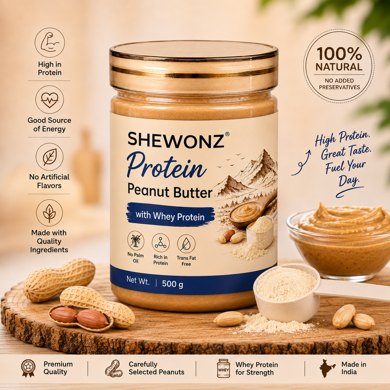 Shewonz Protein with Whey Protein Peanut Butter